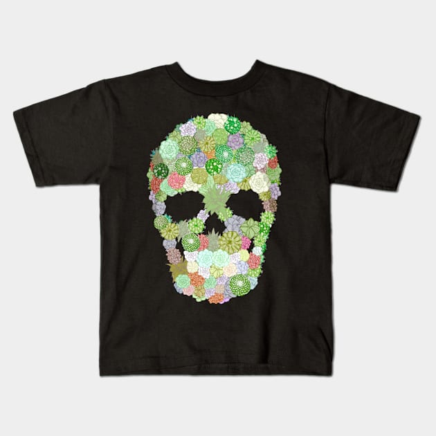 Succulent Skull Kids T-Shirt by LVBart